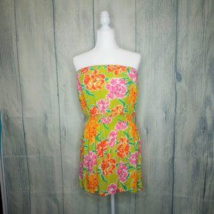 Aerie Floral Strapless Mini Sun Dress XL
